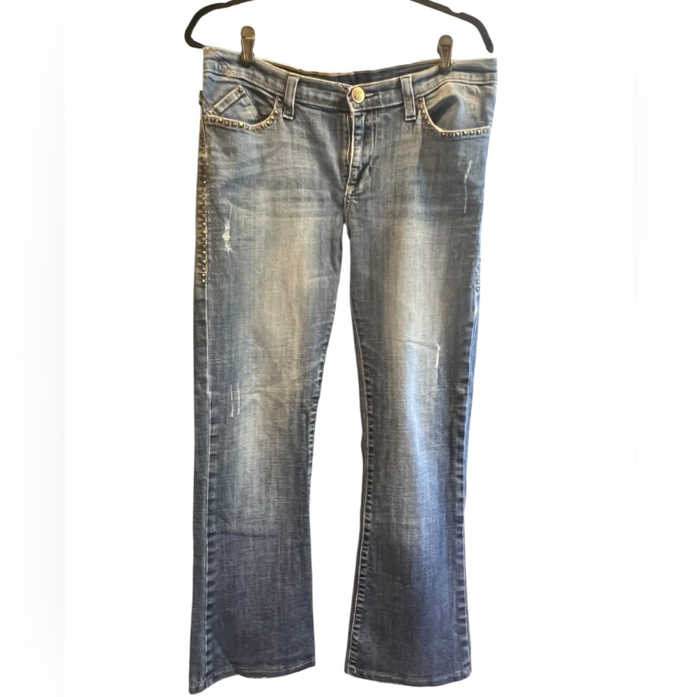 Rock & Republic Women's Faded Gray Bootcut Jeans with Stud Trim